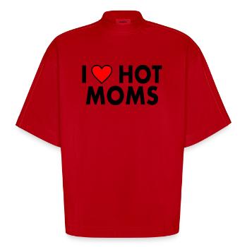 I love hot moms - Heavyweight Oversized Organic Boxy T-Shirt Made in EU - Rot - Vorne