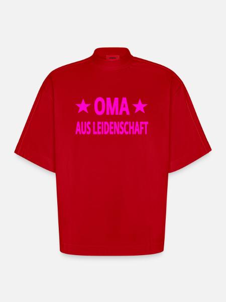 Oma - Heavyweight Oversized Organic Boxy T-Shirt Made in EU - Rot
