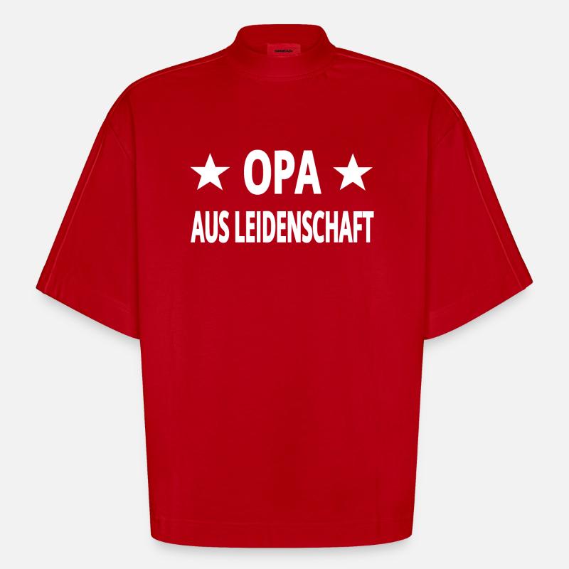 Opa - Heavyweight Oversized Organic Boxy T-Shirt Made in EU - Rot