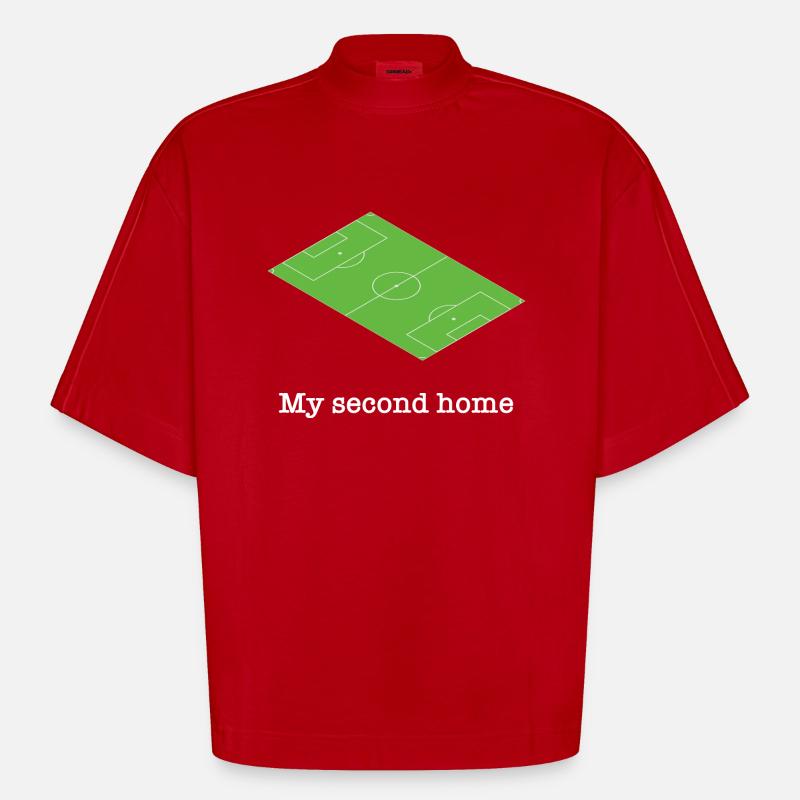 Fodbold Square Grøn Sjovt ordsprog - Heavyweight oversized organic boxy T-shirt made in EU - rød