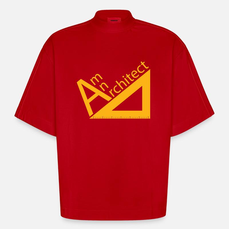 Architecte / Architecture: suis architecte - T-shirt bio épais oversize Boxy fabriqué en UE - rouge