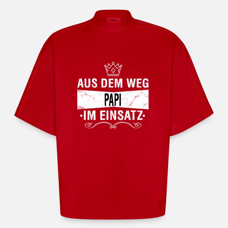 PAPI - Heavyweight Oversized Organic Boxy T-Shirt Made in EU - Rot