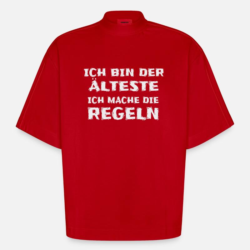 Ich Bin der Älteste - Heavyweight Oversized Organic Boxy T-Shirt Made in EU - Rot