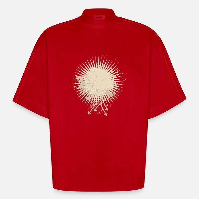 Vector background de - Heavyweight Oversized Organic Boxy T-Shirt Made in EU - Rot