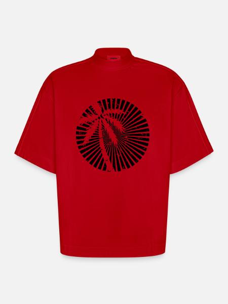 sunset_us - T-shirt bio épais oversize Boxy fabriqué en UE - rouge