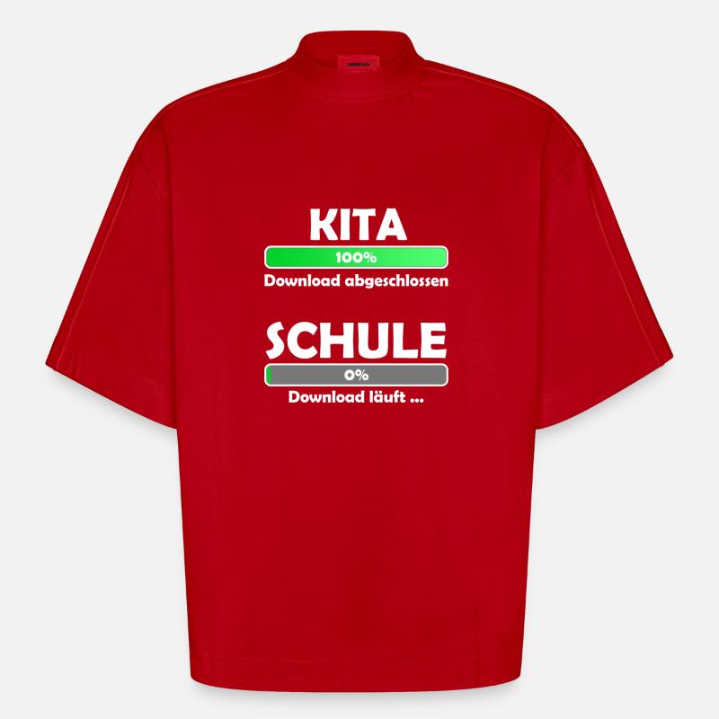 Schule loading - Schulbeginn - Einschulung - Heavyweight Oversized Organic Boxy T-Shirt Made in EU - Rot