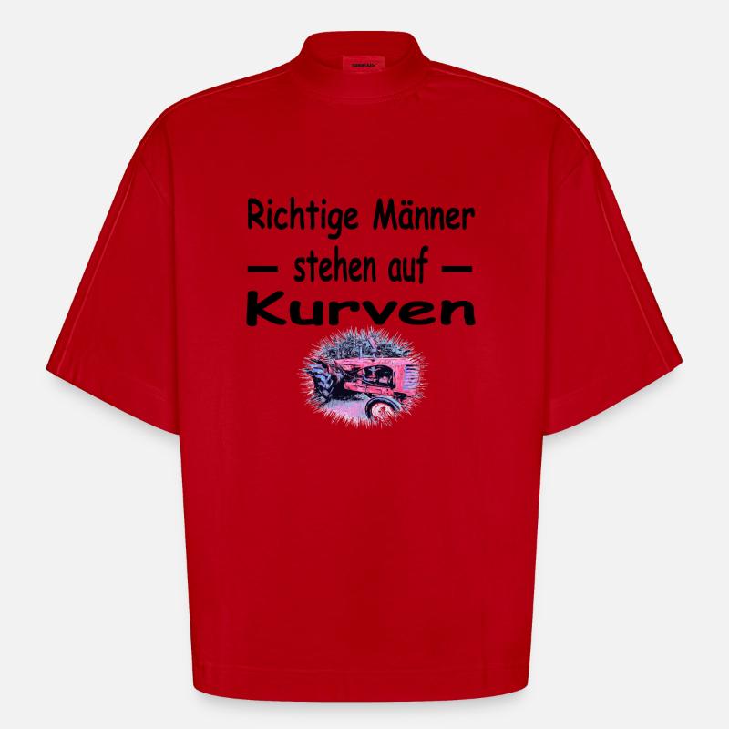Traktor - Heavyweight Oversized Organic Boxy T-Shirt Made in EU - Rot