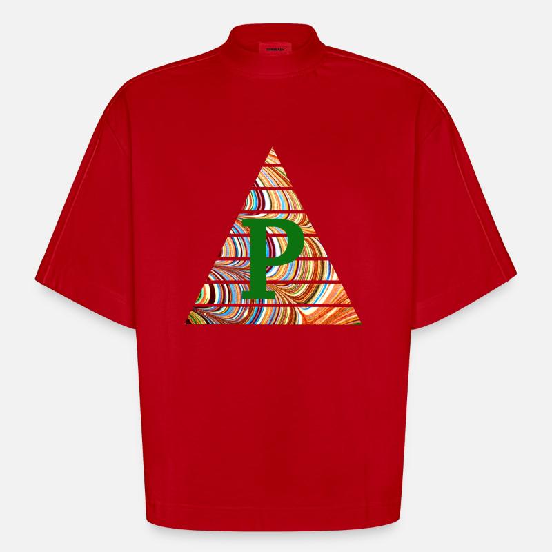 Triangle E 56 P - T-shirt bio épais oversize Boxy fabriqué en UE - rouge
