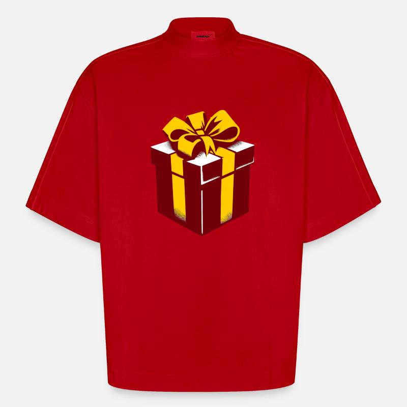 Ich bin Dein Geschenk - Heavyweight Oversized Organic Boxy T-Shirt Made in EU - Rot