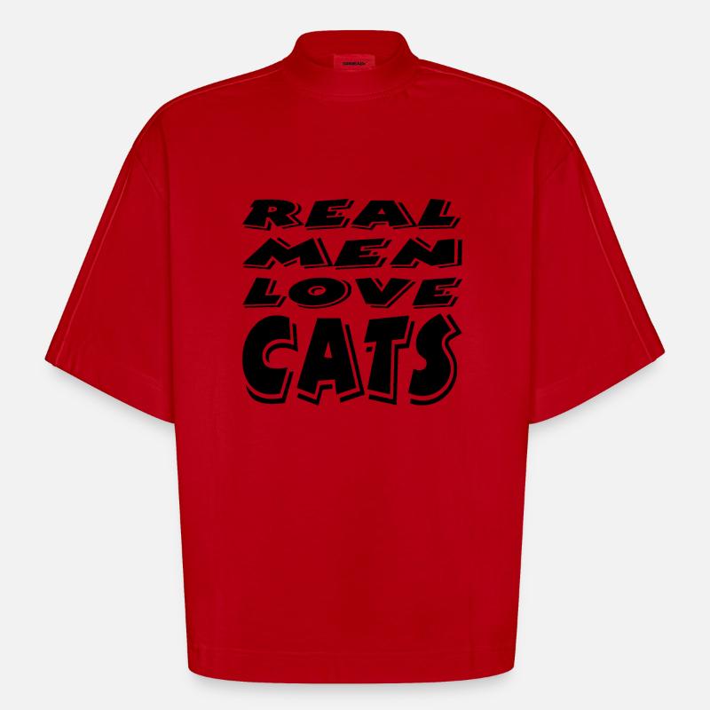 Katze - Heavyweight Oversized Organic Boxy T-Shirt Made in EU - Rot