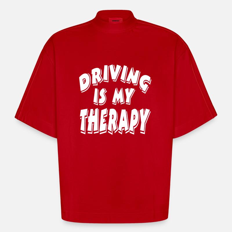 Voiture - T-shirt bio épais oversize Boxy fabriqué en UE - rouge