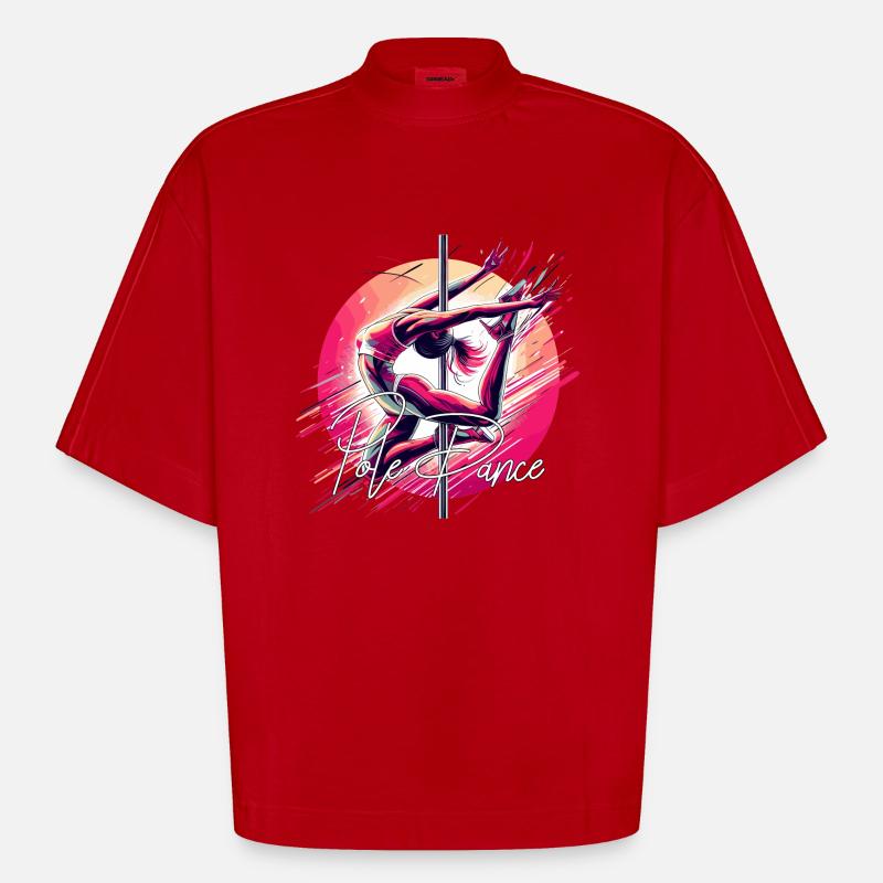 Pole Dance Dynamik pink Geschenk - Heavyweight Oversized Organic Boxy T-Shirt Made in EU - Rot
