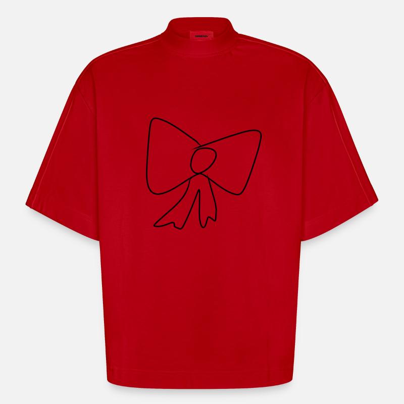 Loop Icon Pattern - Heavyweight Oversized Organic Boxy T-Shirt Made in EU - red