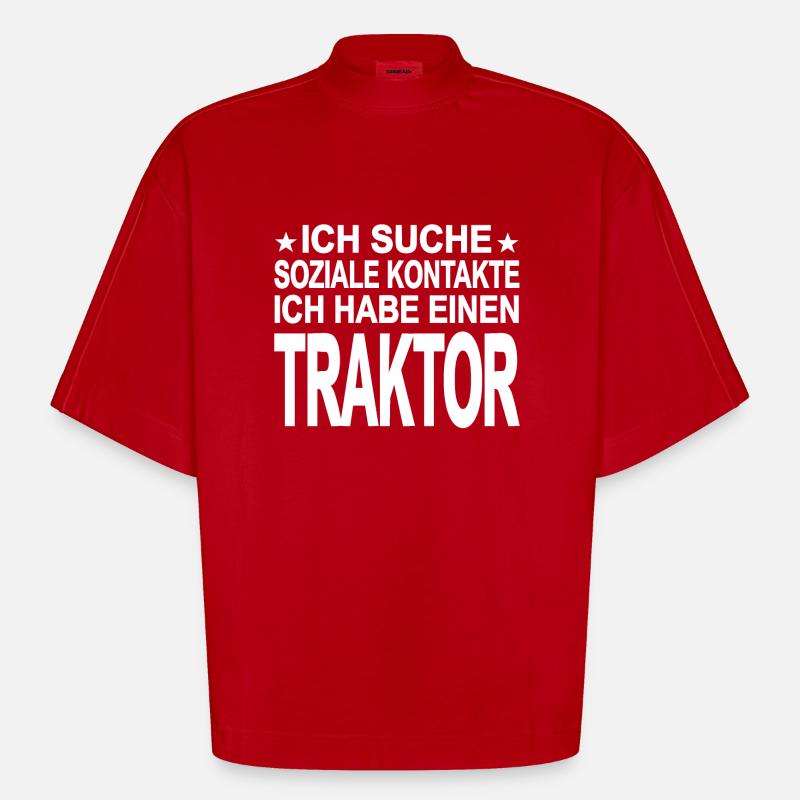 Traktor - Heavyweight Oversized Organic Boxy T-Shirt Made in EU - Rot
