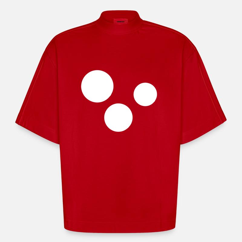 Three Circles Circle - Heavyweight Oversized Organic Boxy T-Shirt Made in EU - red