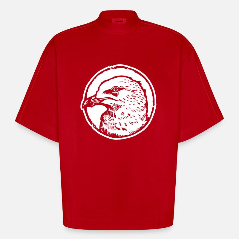 Möwe - Heavyweight Oversized Organic Boxy T-Shirt Made in EU - Rot
