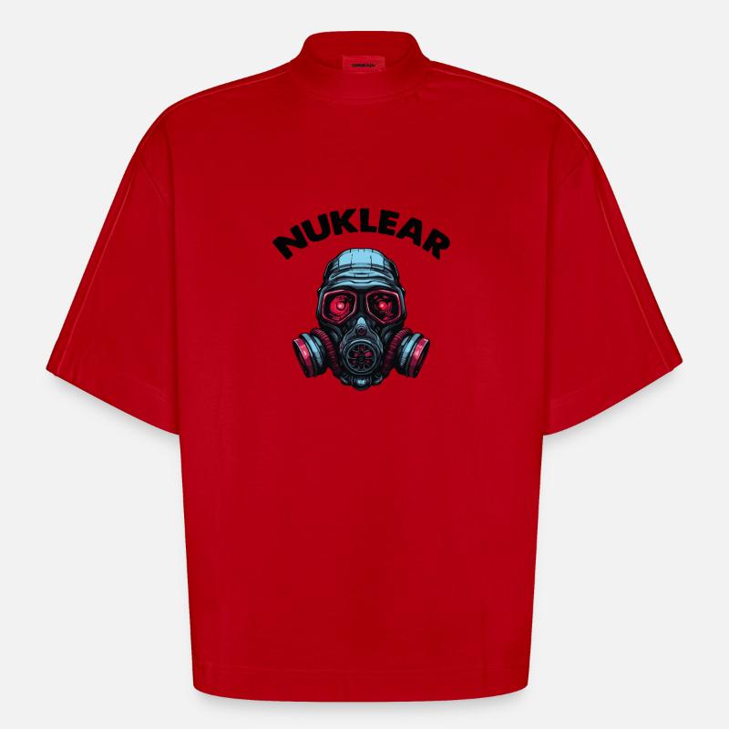 Gassmaske - Heavyweight Oversized Organic Boxy T-skjorte produsert i EU - rød