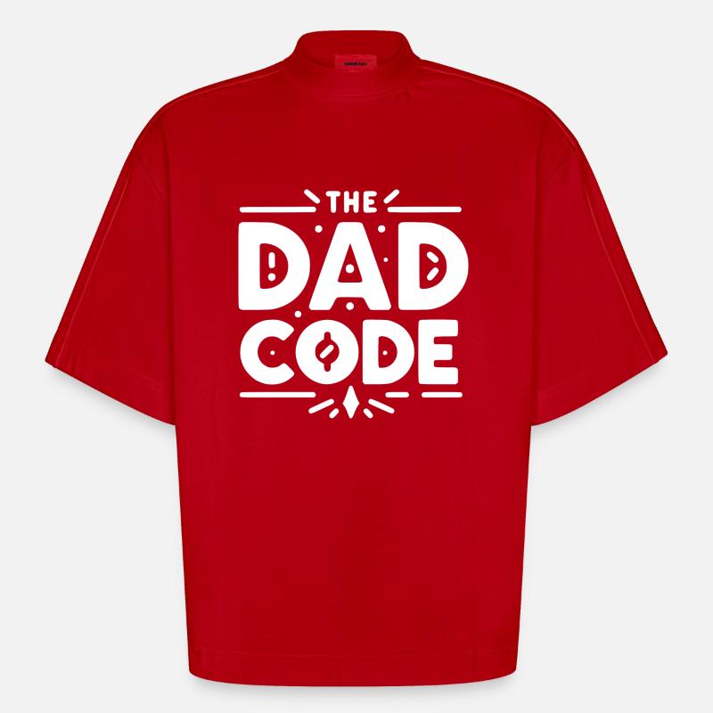 Le code du papa - T-shirt bio épais oversize Boxy fabriqué en UE - rouge
