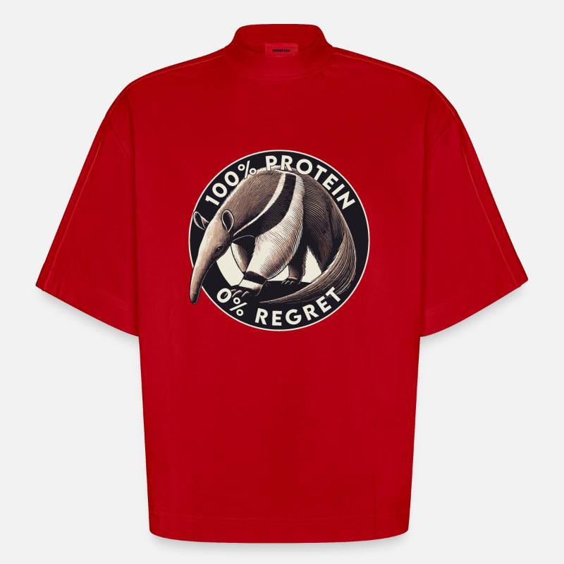 Aucune fourmi laissée pour compte - T-shirt bio épais oversize Boxy fabriqué en UE - rouge