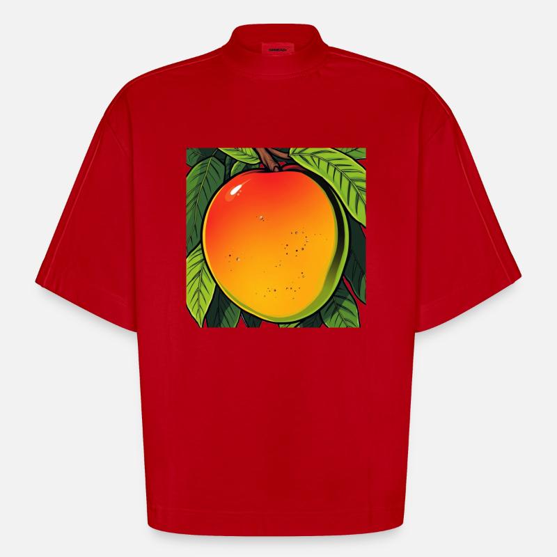 Mango auf einem Baum - Heavyweight Oversized Organic Boxy T-Shirt Made in EU - Rot