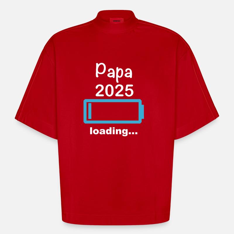 Papa 2025 loading - Heavyweight Oversized Organic Boxy T-Shirt Made in EU - Rot