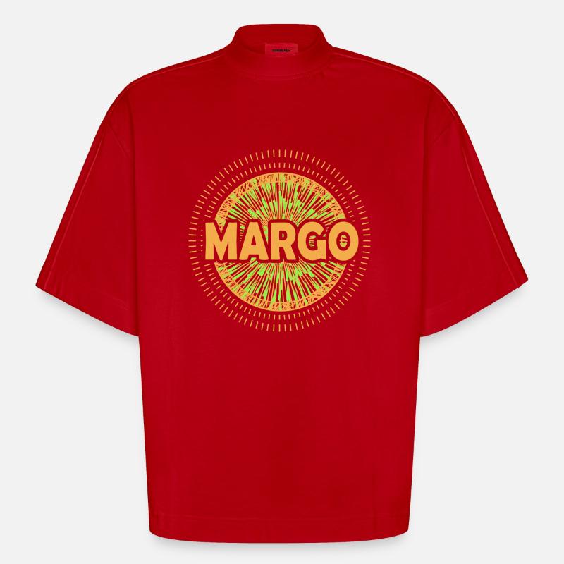Margo as a gift idea - Heavyweight Oversized Organic Boxy T-Shirt Made in EU - red