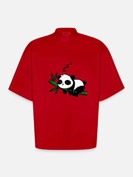 Pandodo - T-shirt bio épais oversize Boxy fabriqué en UE - rouge