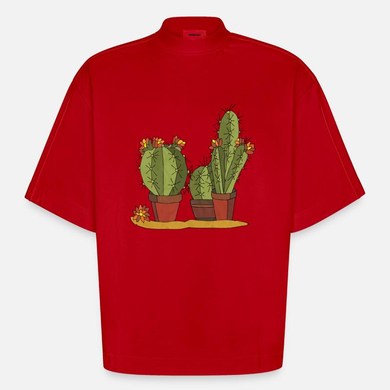 Blumen - Heavyweight Oversized Organic Boxy T-Shirt Made in EU - Rot