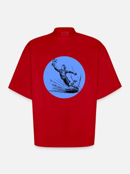 Goalkeeper - Heavyweight Oversized Organic Boxy T-Shirt Made in EU - red