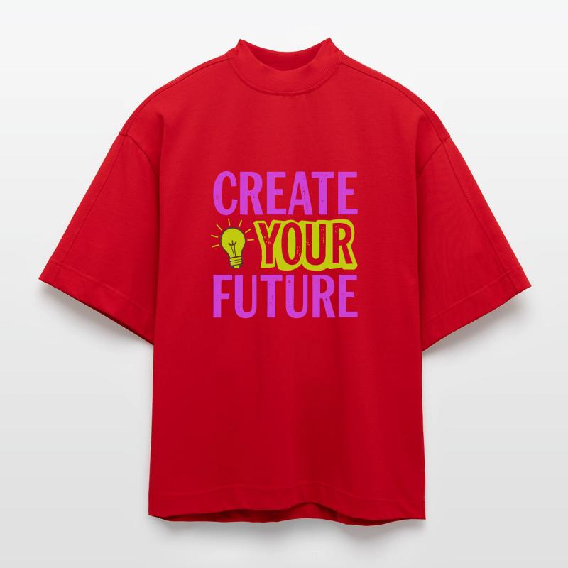 Create Your Future Glühbirne Heavyweight Oversized Organic Boxy T-Shirt Made in EU