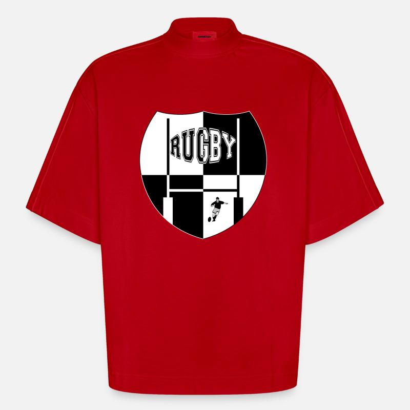 rugby - Heavyweight Oversized Organic Boxy T-Shirt Made in EU - red