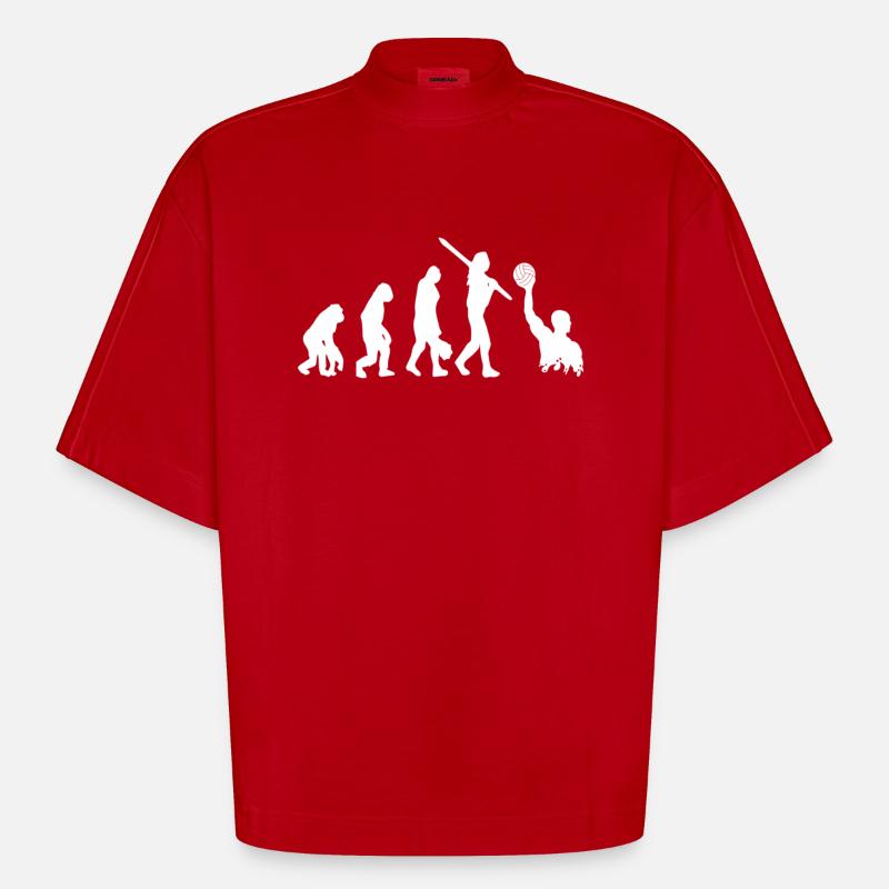 Wasserball Evolution - Heavyweight Oversized Organic Boxy T-Shirt Made in EU - Rot