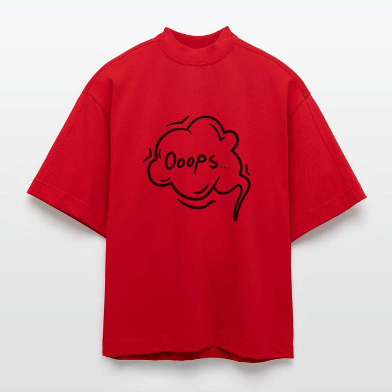 Speech Bubble Comic Oops Heavyweight Oversized Organic Boxy T-Shirt Made in EU
