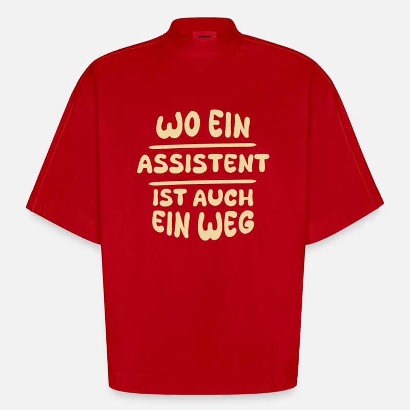 Assistent Assistent - Heavyweight Oversized Organic Boxy T-Shirt Made in EU - Rot