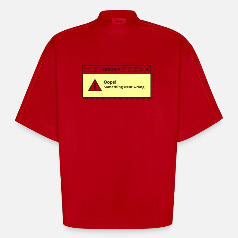 Warnmeldung Systemdialog Fehler Computer - Heavyweight Oversized Organic Boxy T-Shirt Made in EU - Rot