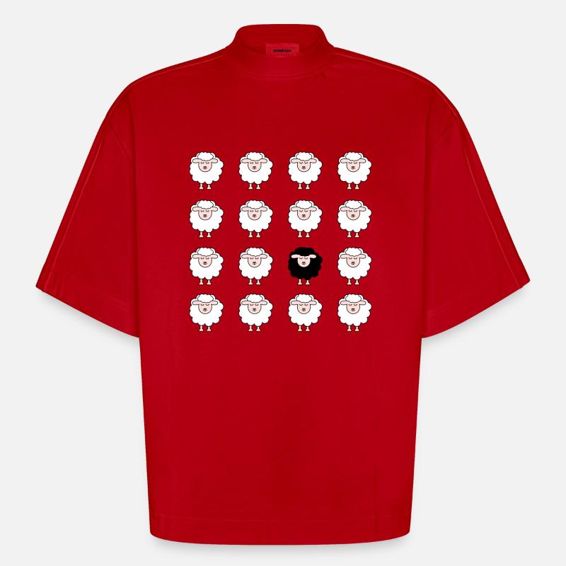 Mouton - T-shirt bio épais oversize Boxy fabriqué en UE - rouge