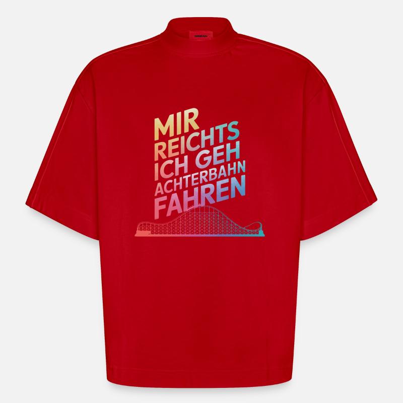 Achterbahn Freizeitpark Roller Coaster - Heavyweight Oversized Organic Boxy T-Shirt Made in EU - Rot