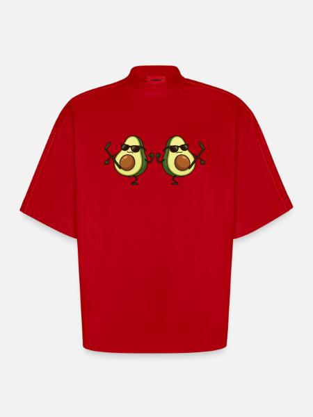 avocado karate 2 - Heavyweight Oversized Organic Boxy T-Shirt Made in EU - Rot
