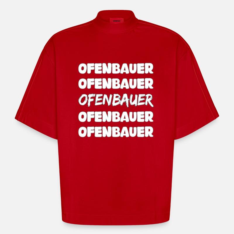 Constructeur de poêles comme métier - T-shirt bio épais oversize Boxy fabriqué en UE - rouge