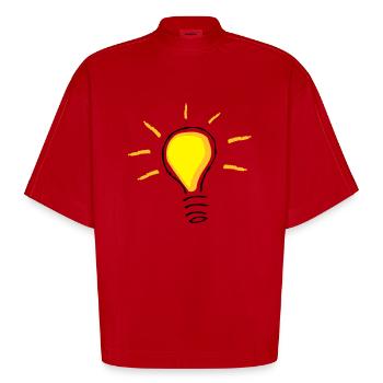 Yellow light bulb turned on - Heavyweight Oversized Organic Boxy T-Shirt Made in EU - red - Front