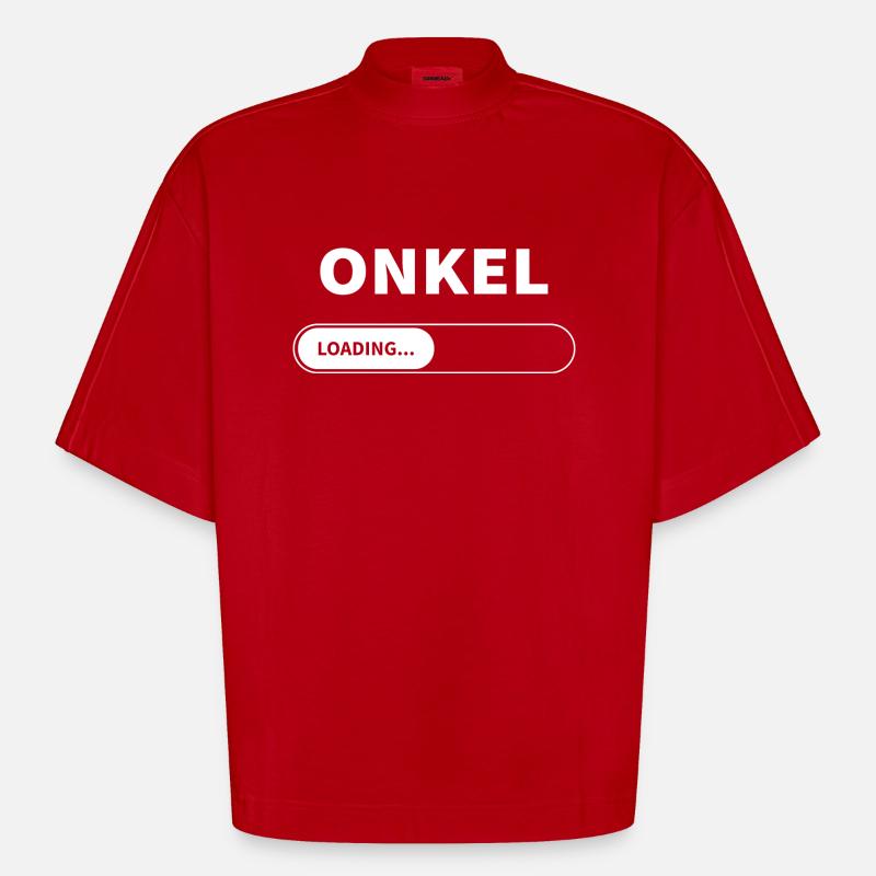 Onkel loading - Angehender Onkel - Heavyweight Oversized Organic Boxy T-Shirt Made in EU - Rot