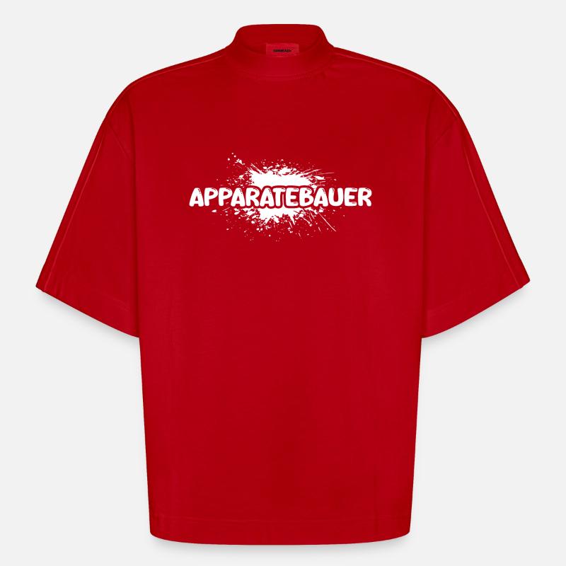 Don pour constructeur d’appareils - T-shirt bio épais oversize Boxy fabriqué en UE - rouge