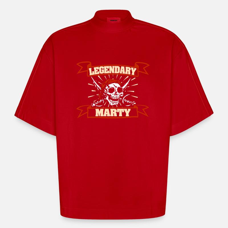 Cadeau pour Marty - T-shirt bio épais oversize Boxy fabriqué en UE - rouge