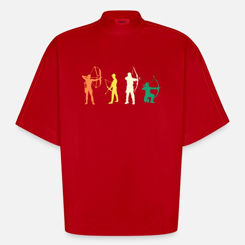 Archer Evolution Archery - Heavyweight Oversized Organic Boxy T-Shirt Made in EU - red