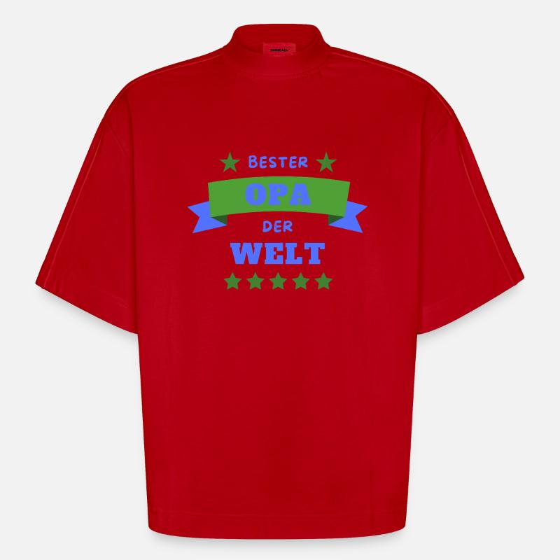 Bester Opa der Welt - Heavyweight Oversized Organic Boxy T-Shirt Made in EU - Rot