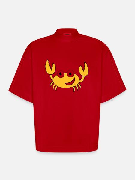 Krebs - Heavyweight Oversized Organic Boxy T-Shirt Made in EU - Rot