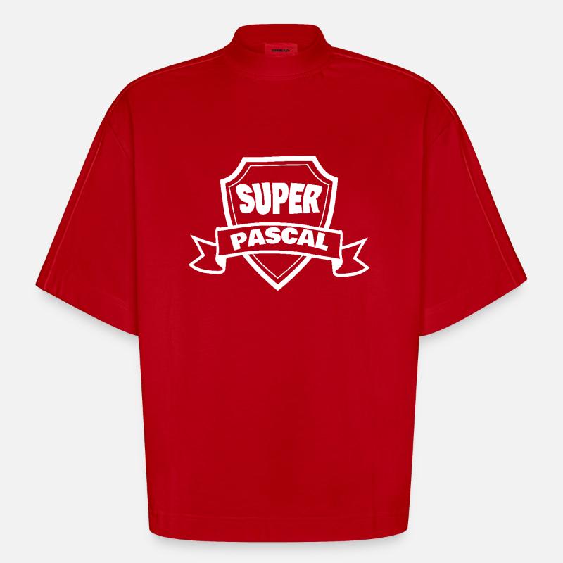 First name Pascal - Heavyweight Oversized Organic Boxy T-Shirt Made in EU - red
