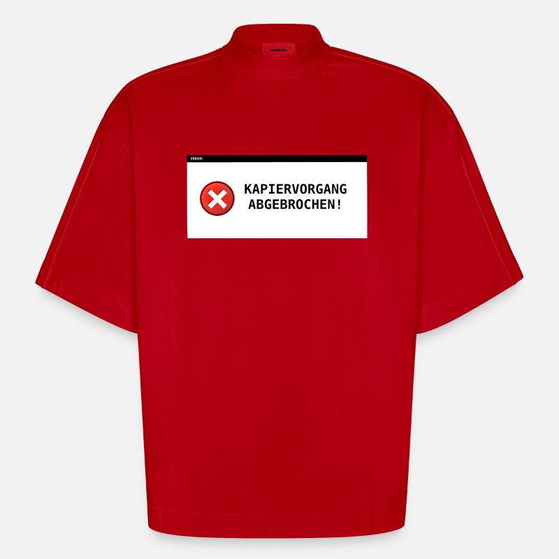 Processus de copie interrompu - T-shirt bio épais oversize Boxy fabriqué en UE - rouge