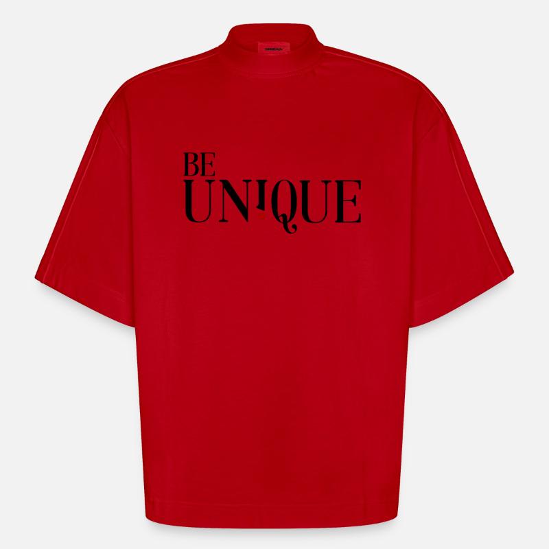 Be unique - Sei einzigartig - Heavyweight Oversized Organic Boxy T-Shirt Made in EU - Rot