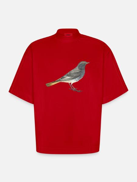 Hausrotschwanz - Heavyweight Oversized Organic Boxy T-Shirt Made in EU - Rot